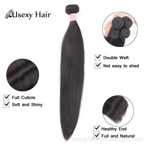 Usexy Raw Hair Vendors Cheap Human Hair Extension 8A Grade Brazilian Human Hair Weave Bundles